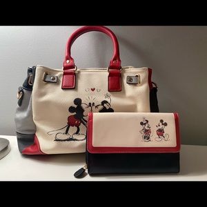 Vintage Mickey and Minnie bag and matching wallet